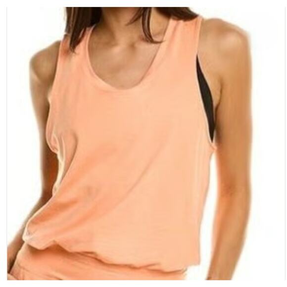 Sweaty Betty Gary Romper Sleeveless XL Tangerine Orange Knit Jersey Racer Back - Picture 12 of 12